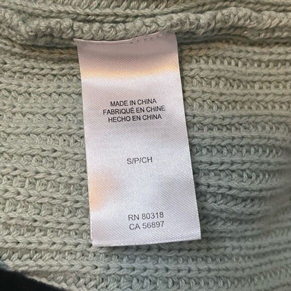 Lucky Brand Mint Green Chunky Knit Lace Up Sweater Size S - Picture 6 of 9